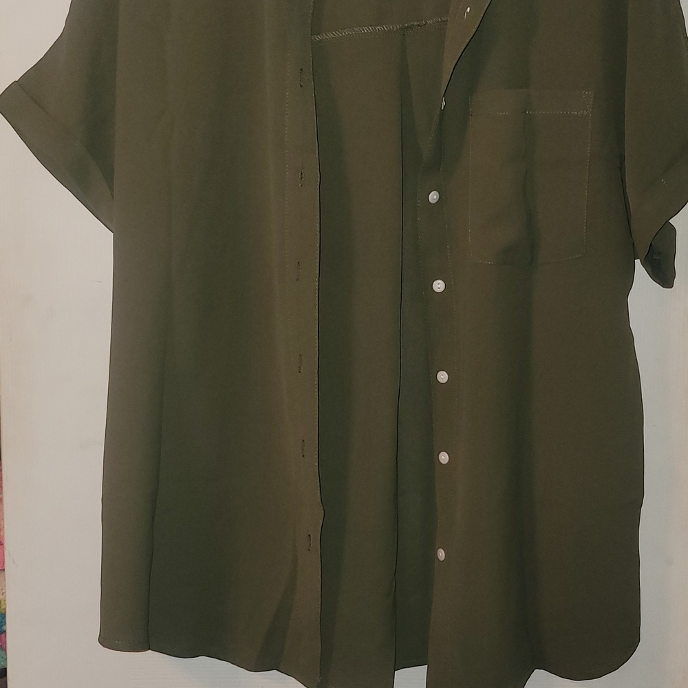 Amazon Essentials Women's Olive Green Blouse